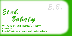 elek bobaly business card